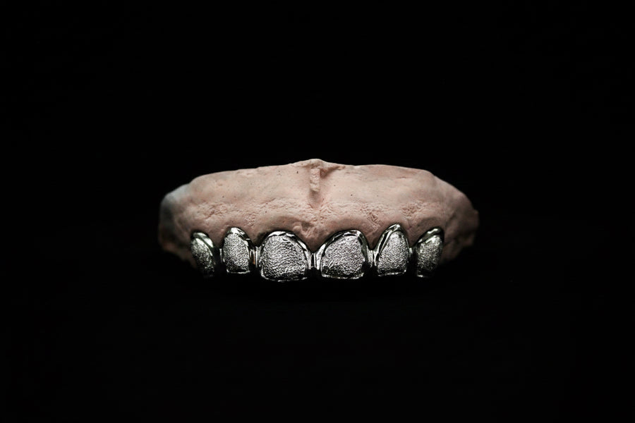 6 Silver Teeth: Diamond Dusted Laser Cut Tops image 0