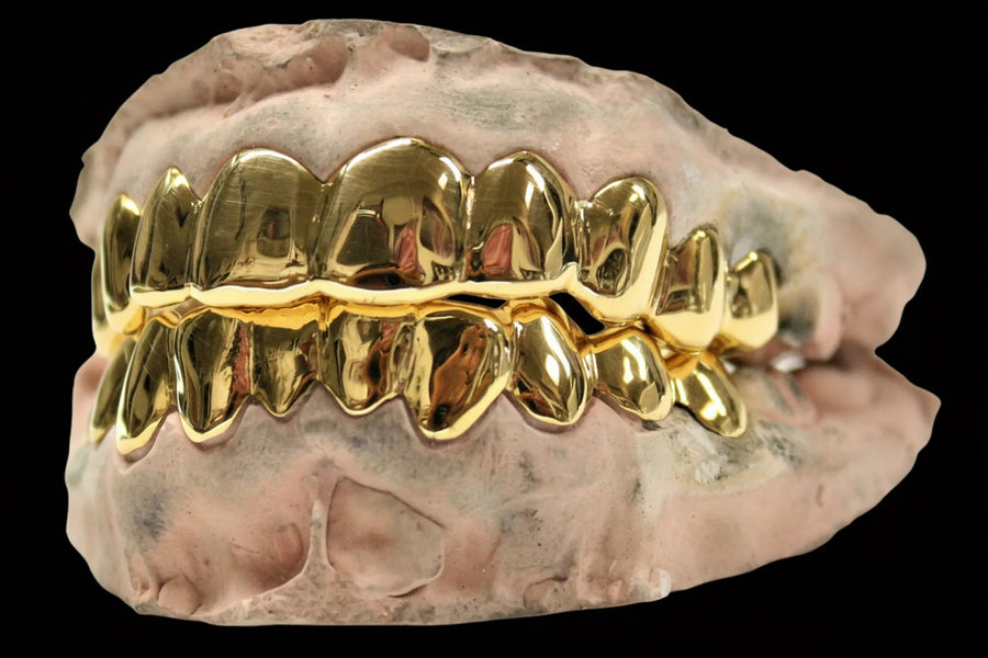 14k Gold 10 Top & 10 Bottom Plain Solid Set image 0